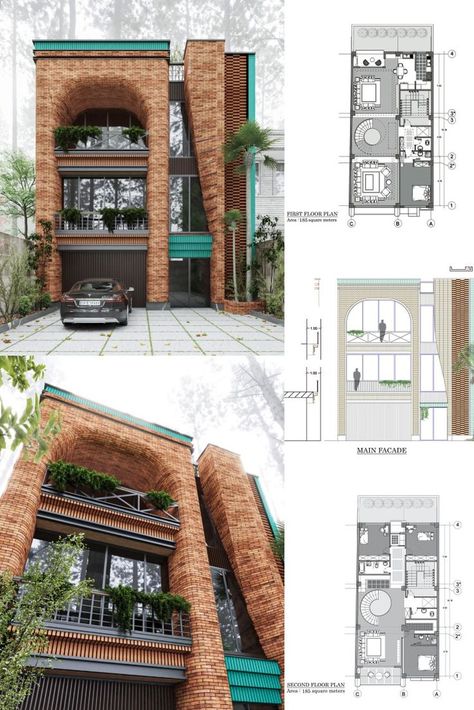 The Brick House project is an attempt to restore traditional Iranian values. By combining cultural values ​​and modern architecture, the Iranian architecture firm IVAN Architects led by Sara and Soode Nemati presented a duplex house with a modern Iranian urban life approach in Golestan, Iran. #architecture #house #fashion #decor #diy #homedecor #amazingarchitecture #interiordesign #contemporanyhome #modern #residence #designer Post Modern Exterior Design, Iran House Architecture, Traditional Elevation Designs For House, Brick Residential Architecture, Residence Plan Architecture Design, Post Modern Architecture House, Traditional Iranian Architecture, New Traditional Architecture, Residence Design Architecture