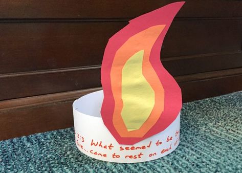 Pentecost Activity: Tongue of Fire Hat Pentecost Sunday School, Holy Spirit Craft, Pentecost Craft, Dinosaur Crafts Preschool, Fire Hat, Program Coordinator, Pentecost Sunday, Acts 2, Holy Spirit Come