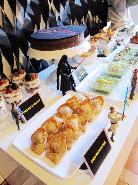 This is the third year I’ve hosted a Star Wars Day party. It involves good food with punny names, watching SW movies and SW themed board games. The first SW party I threw was just a small surpris… Star Wars Dinner, Watch Party Food, Star Wars Theme Party, Happy Star Wars Day, Star Wars Watch, Star Wars Day, Star Wars Party, Watch Party, Party Treats