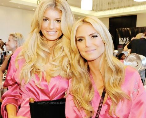 marisa miller and heidi klum Heidi Klum Hair, Marissa Miller, Heidi Klum Style, Bombshell Makeup, Micro Link, Global Hair, Hair Extension Brands, Brooklyn Decker, Clip In Hair Extension