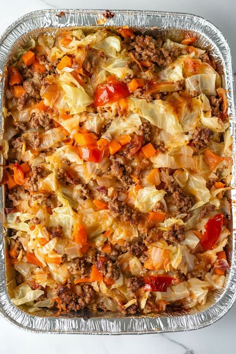 Looking for a hearty and satisfying dinner recipe? Try this delicious cabbage hamburger casserole! Made with ground beef, cabbage, and cheesy goodness, this easy one-pan meal is perfect for busy weeknights. Packed with flavor and wholesome ingredients, it's a family-friendly dish that everyone will love. Treat yourself to a comforting and filling meal with this simple yet tasty cabbage hamburger casserole. Perfect for sharing with loved ones or meal prepping for the week ahead. Hamburger And Cabbage, Cabbage Hamburger, Savory Cabbage, Hamburger Meat Recipes Easy, Ground Beef Cabbage, Cabbage Casserole Recipes, Ground Beef And Cabbage, Hamburger Casseroles Recipes, Beef Cabbage