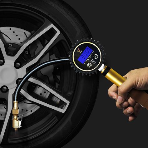 Digital Tire Inflator / Pressure Gauge 200 PSI  Car Tire Inflator #CarAccessoriesIdeas Tire Pressure Gauge, Tire Inflator, Truck Tyres, Pressure Gauge, Accessories Ideas, Air Pressure, Tires, Car Tires, Car Accessories