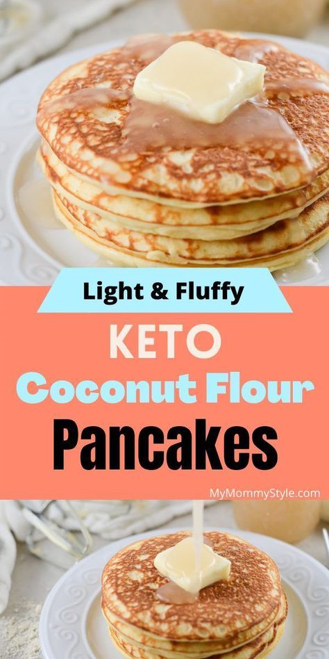 These keto coconut flour pancakes are very similar to the classic pancakes you know and love! These homemade pancakes are soft, fluffy, easy to make, and delicious. These pancakes take just a few ingredients, which makes for a perfect breakfast option. Try these healthy coconut flour pancakes today! Keto Pancakes Coconut Flour, Pancakes Low Carb, Best Keto Pancakes, Desayuno Keto, Coconut Flour Pancakes, Coconut Flour Recipes, Flour Pancakes, Keto Recipes Breakfast, Keto Pancakes