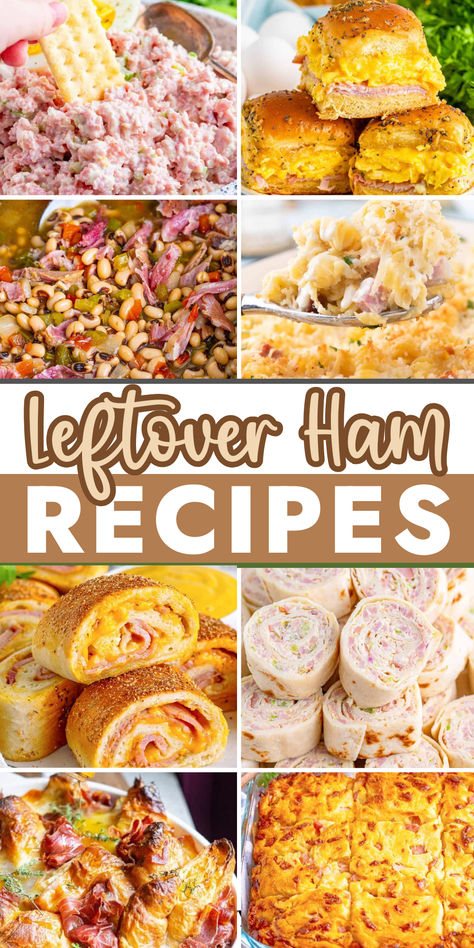 From breakfast to lunch to dinner recipes, there are plenty of fun recipe ideas here to use up all that leftover holiday ham! Leftover Boneless Ham Recipes, Spiral Ham Leftovers, Ham Left Overs, Spiral Ham Leftover Recipes, Ham Lunch Ideas, What To Make With Leftover Ham, Leftover Spiral Ham Recipes, Recipes With Leftover Ham, Ham Leftover Recipes