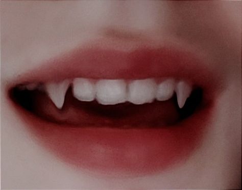 Teeth With Fangs, Smile With Fangs, Soft Vampire Aesthetic, Fangs Aesthetic, Smile Tips, Mouth Anime Aesthetic, Anime Mouth Drawing, Teeth Aesthetic, Homemade Mouthwash