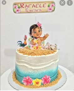 Mohana Cake, Moana Cake Design, Moana Birthday Decorations, Moana Party Decorations, Moana Birthday Cake, Moana Birthday Party Theme, Moana Theme Birthday, Festa Moana Baby, Moana Cake