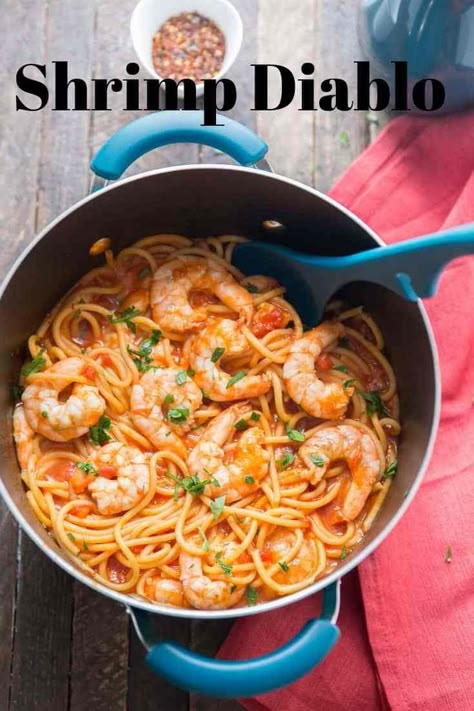 Shrimp Diablo, Resep Pasta, Potted Shrimp, Spicy Shrimp, Food Goals, Shrimp Recipes, Spicy Recipes, One Pot Meals, Pretty Food