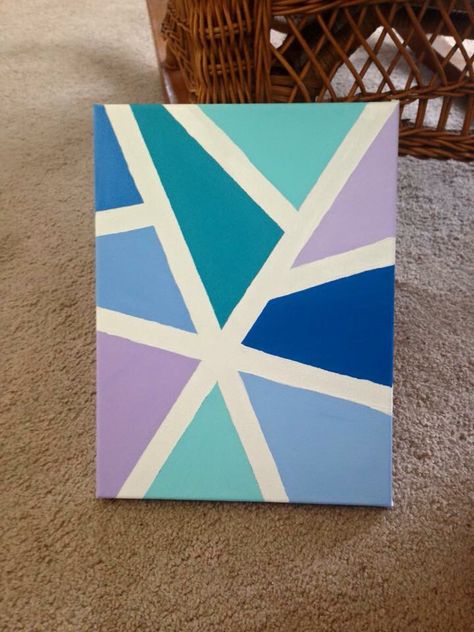 color block geometric canvas art Name Canvas Painting, Color Block Painting, Painters Tape Art, Geometric Canvas Art, Colorful Wall Art Canvas, Cute Easy Paintings, Sky Art Painting, Block Painting, Color Drawing Art