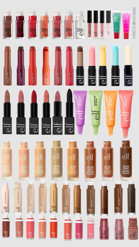 #elfcosmetics Elf part 1. Elf Lip Tint, Elf Lip Products, Elf Lip Stain Swatches, Elf Cosmetics Must Haves, Elf Lipgloss, Elf Lip Lacquer, Elf Makeup Products, Elf Lip Gloss, Elf Make Up