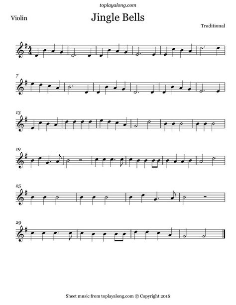 Jingle Bells. Free sheet music for violin. Visit toplayalong.com and get access to hundreds of scores for violin with backing tracks to playalong. Recorder Sheet Music, Free Violin Sheet Music, Learn Violin, Violin Lessons, Flute Sheet Music, Violin Sheet, Violin Sheet Music, Violin Music, Backing Tracks