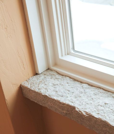 Stone sills Stone Windowsill, Granite Window Sill, Stone Window Sill, Window Sills, Window Casing, Interior Windows, Barn Conversion, Home Goods Decor, Window Trim