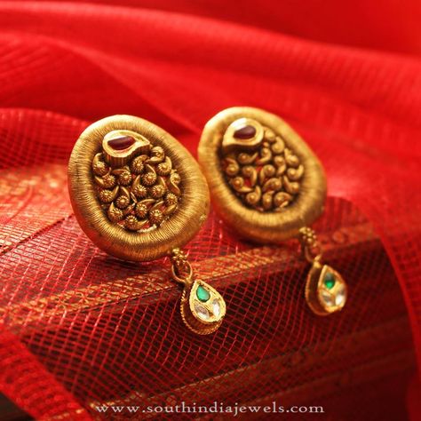 22K Gold Antique Ear Studs, Gold Antique Earrings, Gold Antique Ear Studs Collections. Antique Earrings Gold, Gold Antique Earrings, Kids Gold Jewellery, 22k Gold Earrings, Bridal Anklet, Gold Earrings Models, Baby Bangles, Diamond Earrings Design, Gold Necklace Indian Bridal Jewelry