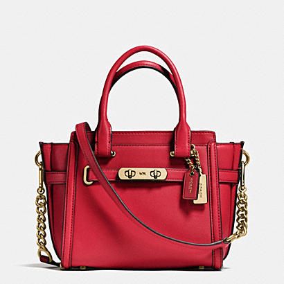 COACH SWAGGER 21 IN GLOVETANNED LEATHER Rolling Duffle Bag, Laptop Messenger Bags, All Things Red, Bay Windows, Red Currant, Daily Bag, Rattan Bag, Travel Handbags, Leather Coach