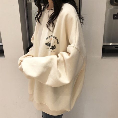 Buy Magimomo Printed Pullover | YesStyle Hoodie Outfit Korean, Oversized Hoodie Outfit, Oversize Outfit, Mode Ulzzang, Outfit Oversize, Outfit Korean, Oversized Outfit, Alaska Cruise, Korean Girl Fashion