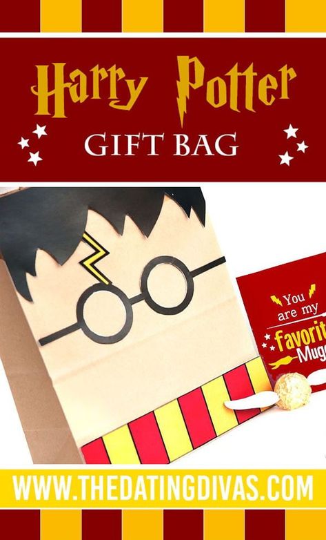 FREE printables to make your own Harry Potter gift bag #harrypotter Harry Potter Gift Bags Diy, Harry Potter Bags Diy, Harry Potter Loot Bags, Harry Potter Treat Bags, Harry Potter Party Bags, Harry Potter Favor Bags, Harry Potter Gift Bags, Harry Potter Favor Bag, Hp Cake