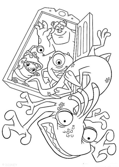 Monsters Inc Coloring Pages, The Monster Family, Movie Coloring Pages, Disney Printables Free, Family Coloring Pages, Monster Coloring Pages, Monster Inc, Rainbow Canvas, Family Coloring