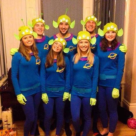 Sorority Group Costume Ideas ... Disney Group Costumes, Fantasias Toy Story, Costume Ideas For Groups, Disney Costume Ideas, Toy Story Alien Costume, Disfraz Toy Story, Diy Fantasia, Disney Costumes Diy, Toy Story Halloween