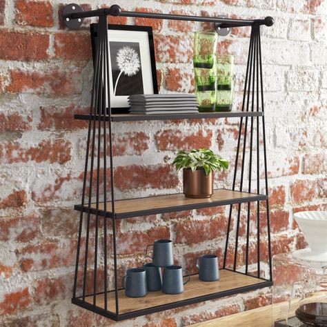 You'll love the Steelside™ Mariah 3 Piece Metal Accent Shelf at Wayfair Canada - Great Deals on all products with Free Shipping on most stuff, even the big stuff. Black Hanging Shelves, Hanging Wall Shelf, Accent Shelf, Vintage Fall Decor, Florida Room, Bedroom Items, Decorating Shelves, Cozy Farmhouse, Industrial Farmhouse