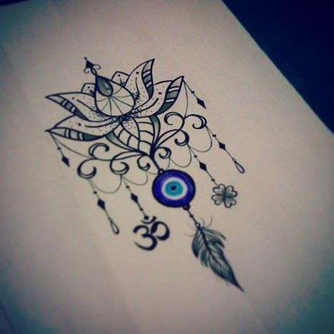 Drawing Feathers, Third Eye Tattoos, Eye Tattoos, Evil Eye Tattoo, Hamsa Tattoo, Chest Tattoos, New Drawing, Drawing Tattoo, Greek Tattoos