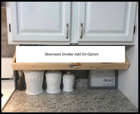 Spice Cupboard, Cabinet Spice Rack, Silverware Storage, Silverware Drawer Organizer, Spice Organizers, Spice Organizer, Silverware Drawer, Custom Kitchen Cabinets, Spice Organization