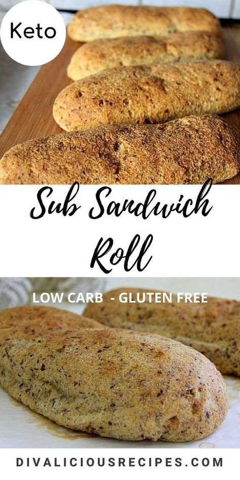 Keto Brood, Low Carb Sandwiches, Sub Sandwich, Baking With Coconut Flour, Medicine Tips, Pan Sin Gluten, Lowest Carb Bread Recipe, Psyllium Husk, Keto Diet Breakfast