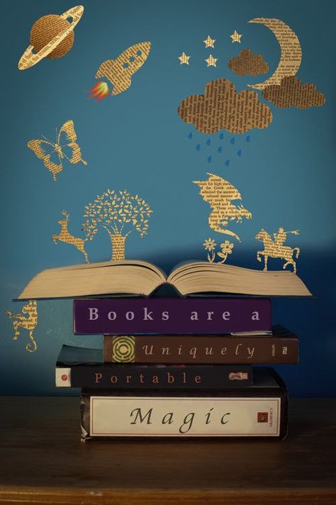 I love this for a kids room Reading Display, School Library Displays, Library Bulletin Board, Library Display Ideas, Library Book Displays, Library Bulletin Boards, A Stack Of Books, Book Displays, Library Display