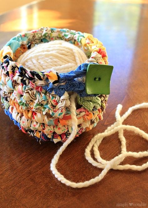 Buttoned Up Yarn Bowl Crochet Pattern - Simply Notable Bowl Crochet Pattern, Crochet Bowl, Crochet Baskets, Crochet Needles, Photo Charms, Fabric Yarn, Yarn Bowl, Crochet Basket, Crochet Home