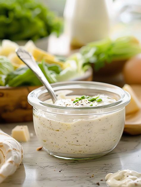 Creamy Cottage Cheese Caesar Dressing Cottage Cheese Salad Dressing, Cottage Cheese Dinner, Low Calorie Pancakes, Homemade Cottage Cheese, Cheese Salad Dressing, Almond Milk Cheese, Cottage Cheese Salad, Cheese Dinner, Classic Caesar Salad