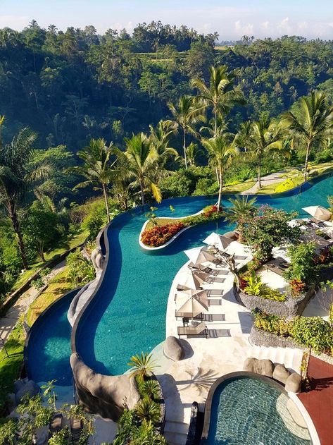 Bali's Longest Infinity Pool at Padma Resort Ubud, bali hotels Forest Resort, Voyage Bali, Resort Pools, Luxury Resorts, Outdoor Swimming, Bali Travel, Alam Yang Indah, Cool Pools, Infinity Pool