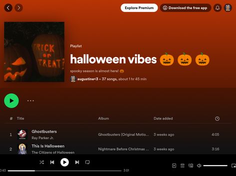 the playlist link: https://open.spotify.com/playlist/6yKJ7aiXIVXXEfKogFCUAH #halloween #halloweenplaylist #playlist Halloween Spotify Playlist, Ghostbusters 3, Halloween Playlist, The Playlist, Spotify Playlist, Ghostbusters, Nightmare Before Christmas, Free Apps, Random Things