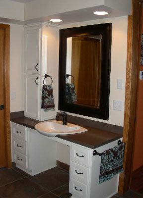 Accessible Bathroom Sink, Accessibility Design, Granny Pods, Accessible Bathroom Design, Ada Bathroom, Small Space Bathroom, Accessible Bathroom, Wheelchair Friendly, Scandinavian Bathroom