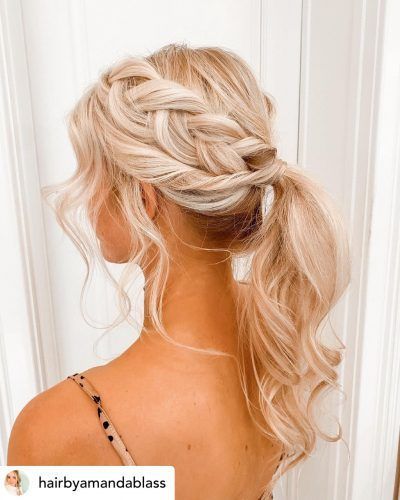 Ponytail Bridal Hair, Prom Hair Up, Bridesmaid Hair Ideas, Bridesmaid Hair Ponytail, Bridesmaid Hair Inspo, Bridemaids Hairstyles, Cute Prom Hairstyles, Bridesmaid Updo, Simple Prom Hair