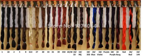 Medium Sized Box Braids, Expression Braiding Hair, Braiding Hair Colors, Kanekalon Braiding Hair, Kanekalon Hairstyles, Colored Hair Extensions, Marley Hair, Single Braids, Hair Color Chart