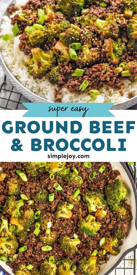 Ground Beef and Broccoli is the perfect easy dinner recipe. Your family will love this simple weeknight dinner. Broccoli Ground Beef, Family Friendly Dinner Recipes, Ground Beef And Broccoli, Ground Beef Recipe, Healthy Ground Beef, Easy Ground Beef, Thanksgiving Dinner Recipes, Beef And Broccoli, Dinner Recipe Ideas