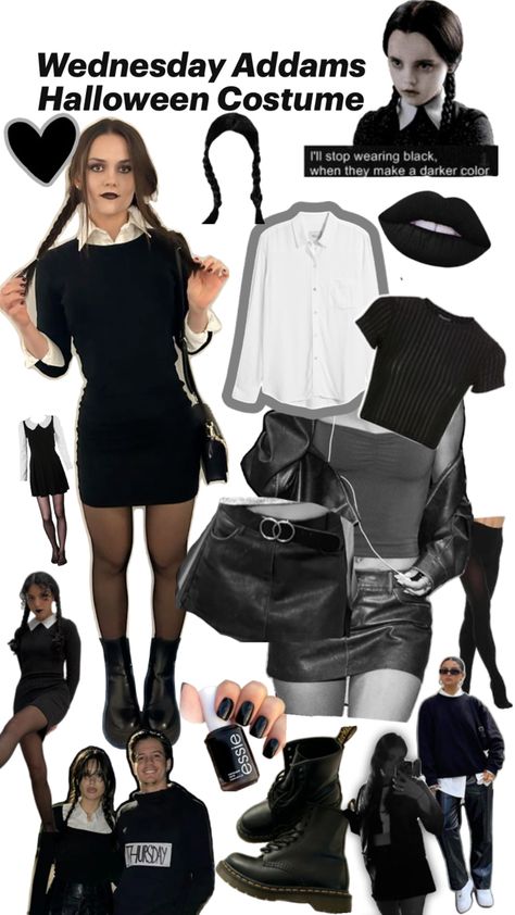 inspo, outfit ideas Addams Halloween Costume, Addams Outfit, Wednesday Addams Halloween, Wednesday Addams Outfit, Wednesday Costume, Wednesday Addams Costume, Halloween Costume Outfits, Inspo Outfit, Wednesday Addams