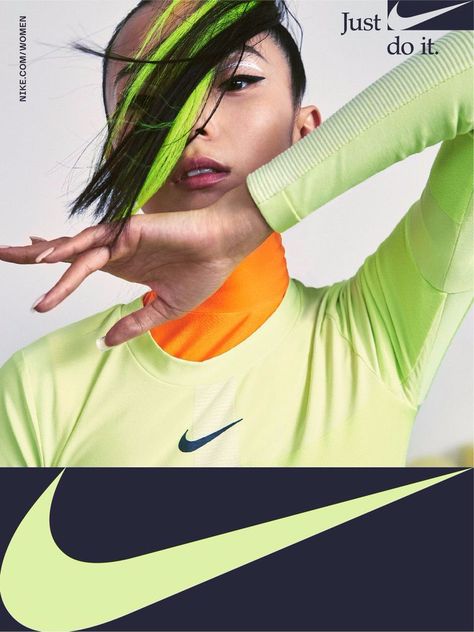 Nike Fenom with Zhou Doing Yu and Ju Xiao Wen (Nike) Nike Editorial, Football Ads, Location Scouting, Gym Hairstyles, Sports Wear Women, Fashion Layout, Yoga Style, Nike Models, Typography Poster Design