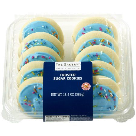 The Bakery at Walmart Frosted Sugar Cookies, 13.5 oz Walmart Sugar Cookies, Walmart Cookies, Walmart Bakery, Butterfly Snacks, Lofthouse Cookies, Frosted Sugar Cookies, Shopping Food, Blue Cookies, Sugar Cookie Frosting