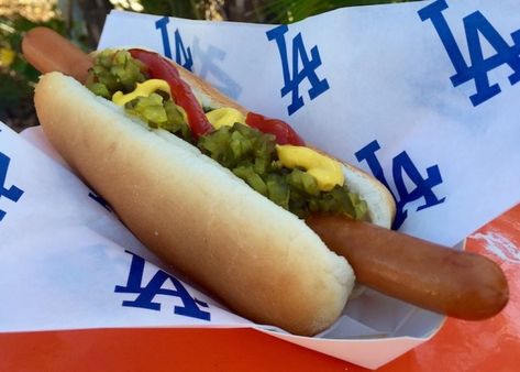 Ballpark Food, Dodger Dog, Super Bowl Menu, Dog Football, Regional Food, Game Snacks, Dodgers Baseball, Food History, Football Food