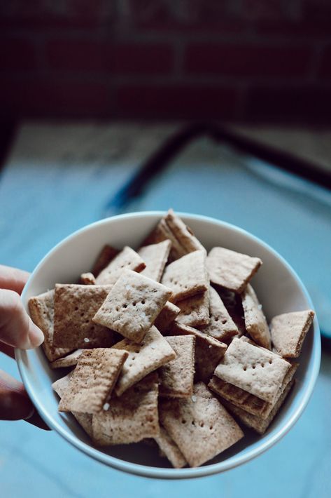 Rosemary Garlic Sourdough Crackers Rosemary Garlic Sourdough, Garlic Sourdough, How To Make Crackers, Sourdough Crackers, Wild Yeast, Rosemary Garlic, Flaky Salt, How To Dry Rosemary, Fresh Garlic