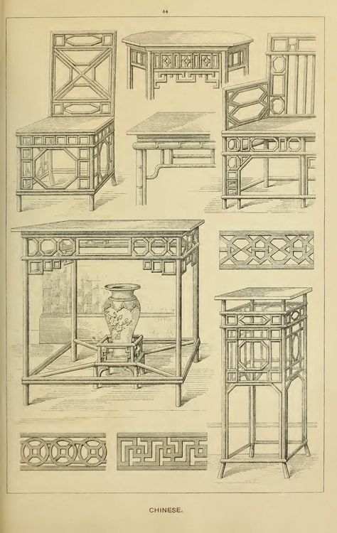 Indochine Style, Furniture Sketch, Chinese Folk Art, Chinese Interior, Retro Interior Design, Historical Objects, Japanese Furniture, Chinese Furniture, Retro Interior