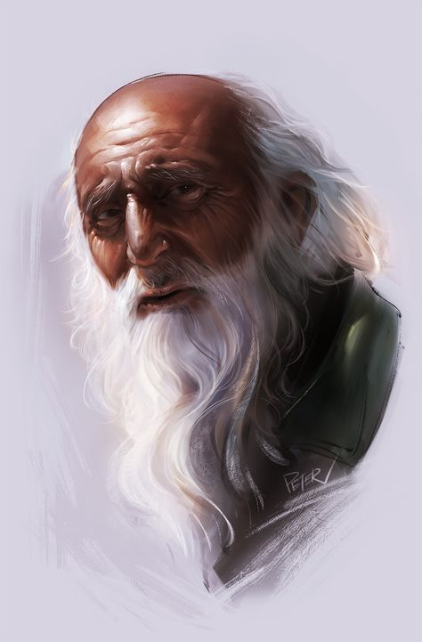 ArtStation - Old man, Peter Xiao Old Man With Beard, Call Of Cthulhu Rpg, Oldest Human, Fantasy Role Playing, Fantasy Portraits, Cyberpunk Character, Human Male, Fantasy Male, Dungeons And Dragons Homebrew