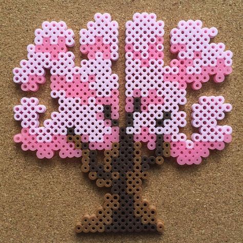 Photo Pixel, Crafts Cute, Floral Tree, Melty Bead Patterns, Pixel Beads, 3d Perler Bead, Hama Beads Design, Perler Bead Designs, Perler Bead Templates