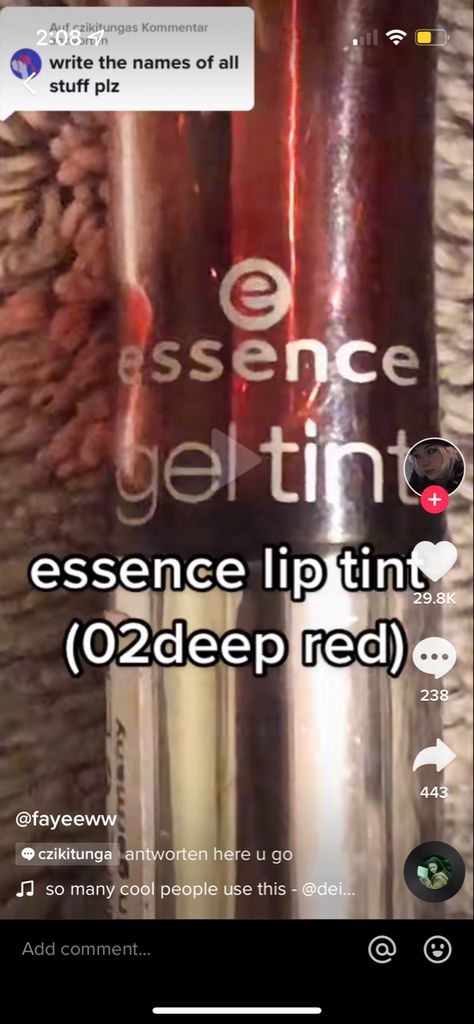 Lip Tint, Voss Bottle, Makeup Looks, Essence, Lips, Writing, Makeup, Make Up Looks, Make Up