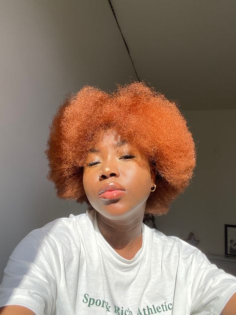 Ginger 4c Natural Hair, Afro Hair Dye, Natural Hair Videos Tutorials, Dark Ginger, Hair Color For Dark Skin, Blonde Natural Hair, Natural Hair Tutorials, Dyed Hair Inspiration, 4c Natural