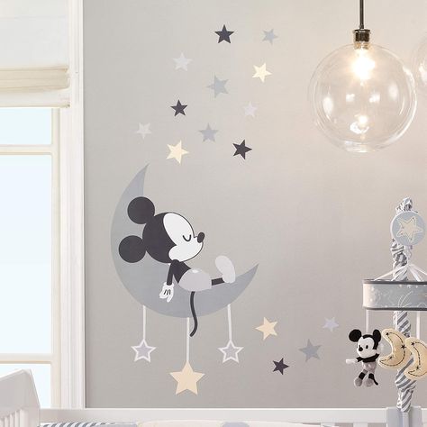 Disney Baby Rooms, Mickey Mouse Wall Decals, Disney Baby Nurseries, Mickey Mouse Nursery, Vom Avea Un Copil, Mickey Mouse Wall, Mouse Wall, Baby Mickey Mouse, Baby Zimmer