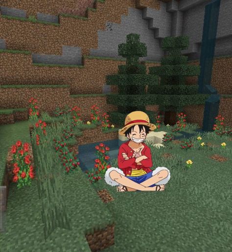 onepiece ★ Luffy Sitting, Minecraft One Piece, One Piece Minecraft, Happy Birthday Luffy, Luffy Funny, One Piece Pfp, One Piece Pfps, Wan Pīsu, Danmachi Anime