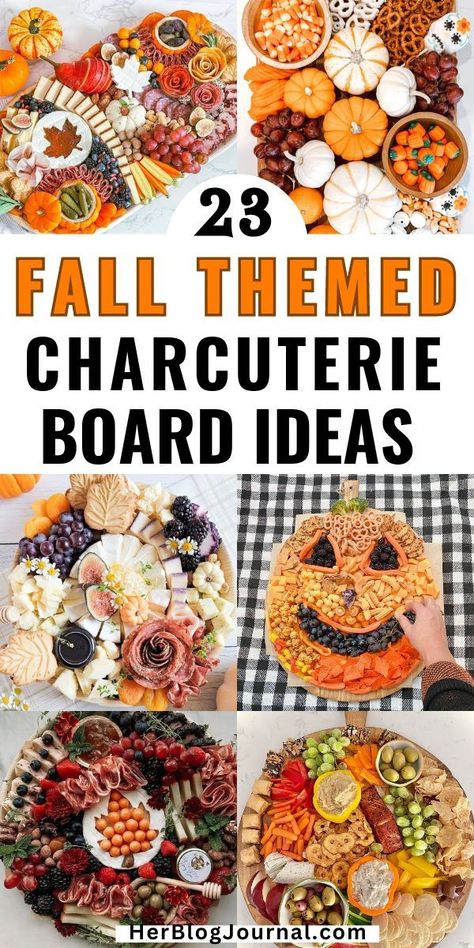 fall theme charcuterie board ideas Fall Theme Party Appetizers, Pumpkin Inspired Charcuterie, Fun Fall Charcuterie Board, Healthy Halloween Charcuterie Board Ideas, Trays For Charcuterie Board, Easy Cheese Charcuterie Board, Fall Food Charcuterie Board, Fall Food Decorating Ideas, Pumpkin Cheese Board Ideas