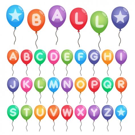 Alphabet uppercase letters - balloon Balloon Alphabet, Alphabet Capital Letters, Different Alphabets, 3d Alphabet, Cute Alphabet, Letters For Kids, Lettering Alphabet Fonts, Free Art Prints, Alphabet For Kids