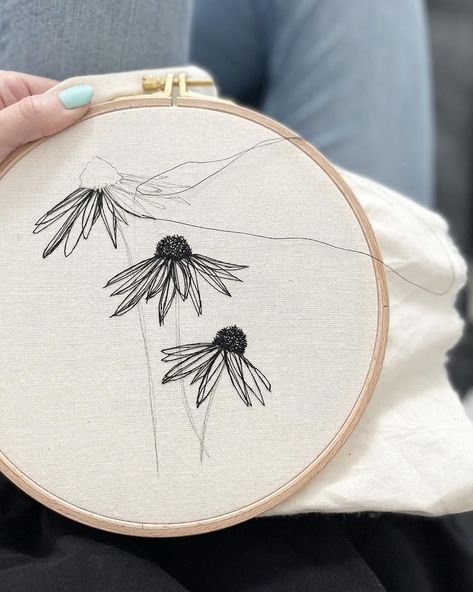 2022 Drawing, Illustration Embroidery, Abstract Embroidery, Textile Art Embroidery, Instagram Drawing, Embroidery Wall Art, Contemporary Embroidery, Pola Sulam, Cute Embroidery