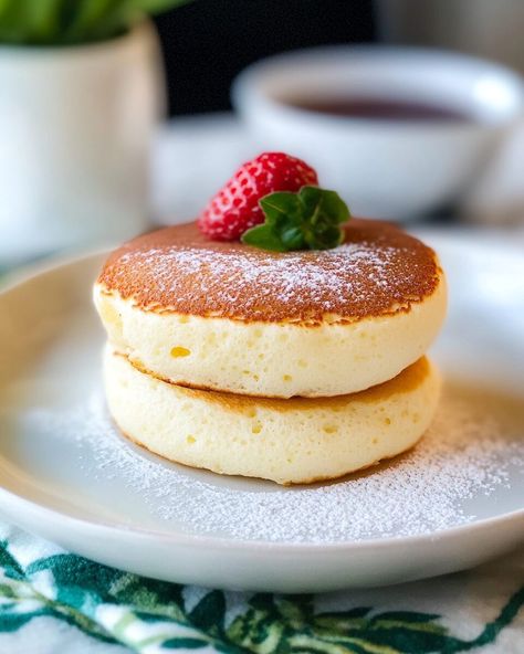 Japanese Souffle Pancakes - knedir Recipes Japanese Pancakes Fluffy Recipe, Japanese Souffle Pancake Recipe, Japanese Souffle Pancakes, Japanese Pancake Recipe, Souffle Pancake, Japanese Food Traditional, Japanese Breakfast, Japanese Pancake, Souffle Pancakes